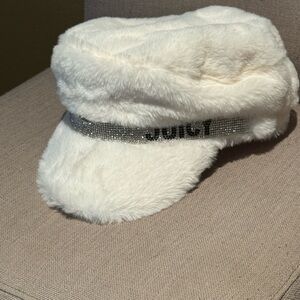 Juicy Couture Cream Faux Fur Hat